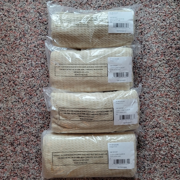 NWT Free People Juicy Long Sleeve Top Cowl Neck Thermal Oversized Stone Cold - Picture 5 of 5